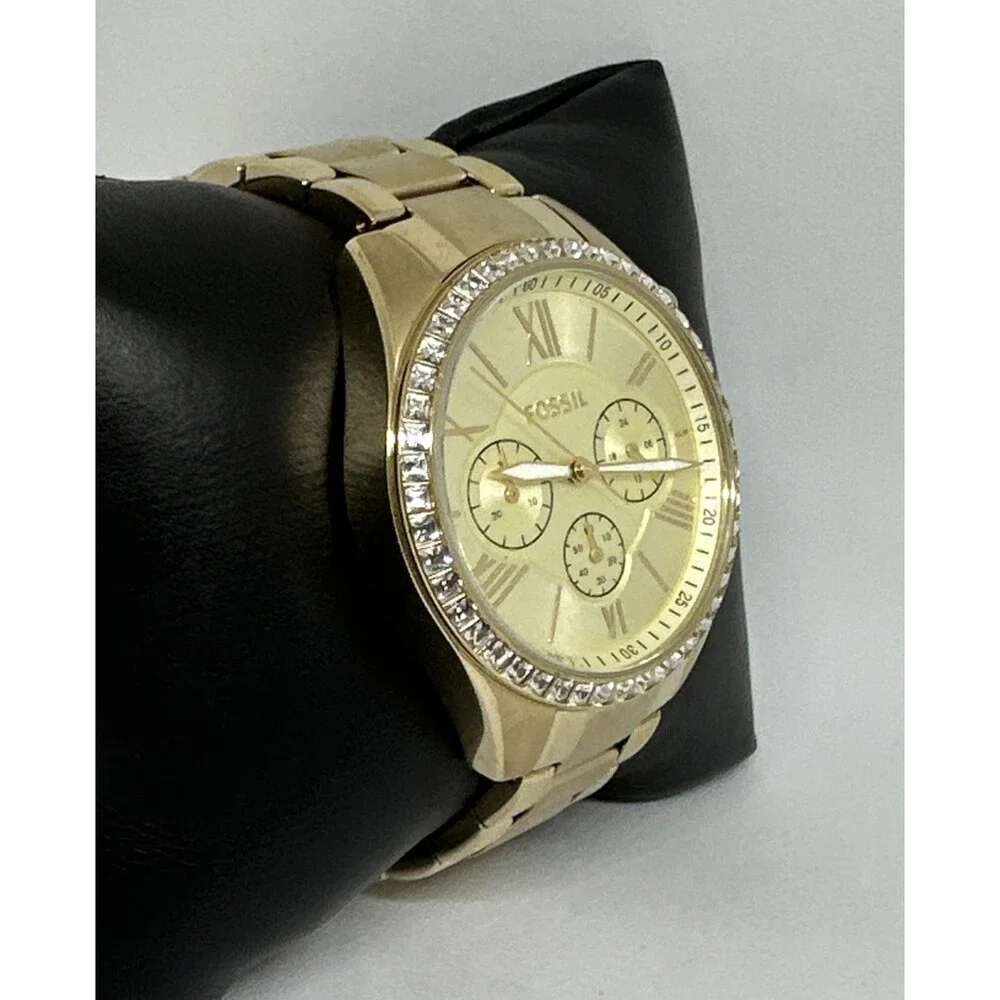 Fossil Modern BQ1775 Womens Gold Stainless Steel Analog Dial Quartz Watch HME682